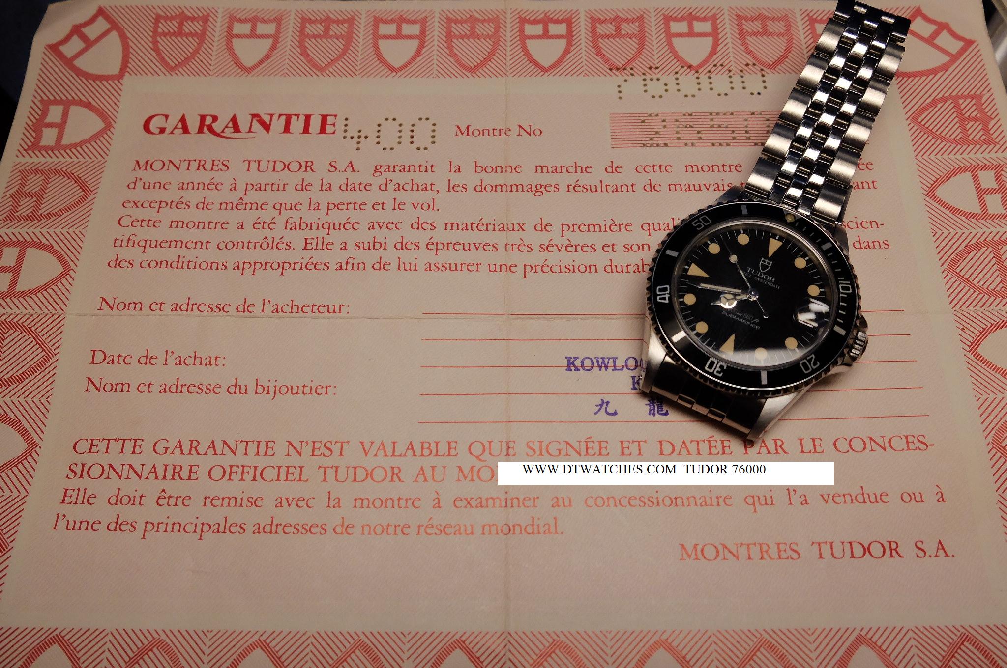 Tudor Submariner 76000; vintage watches 